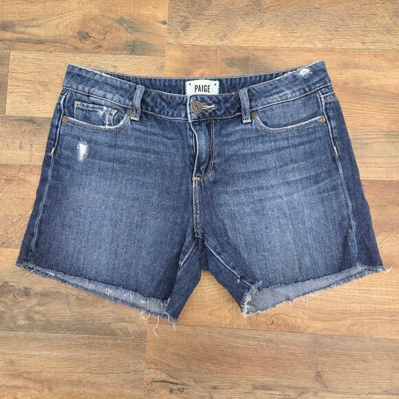 PAIGE Women's Jimmy Jimmy Short Distressed Cutoff Jean Shorts Size 27 - Picture 1 of 5